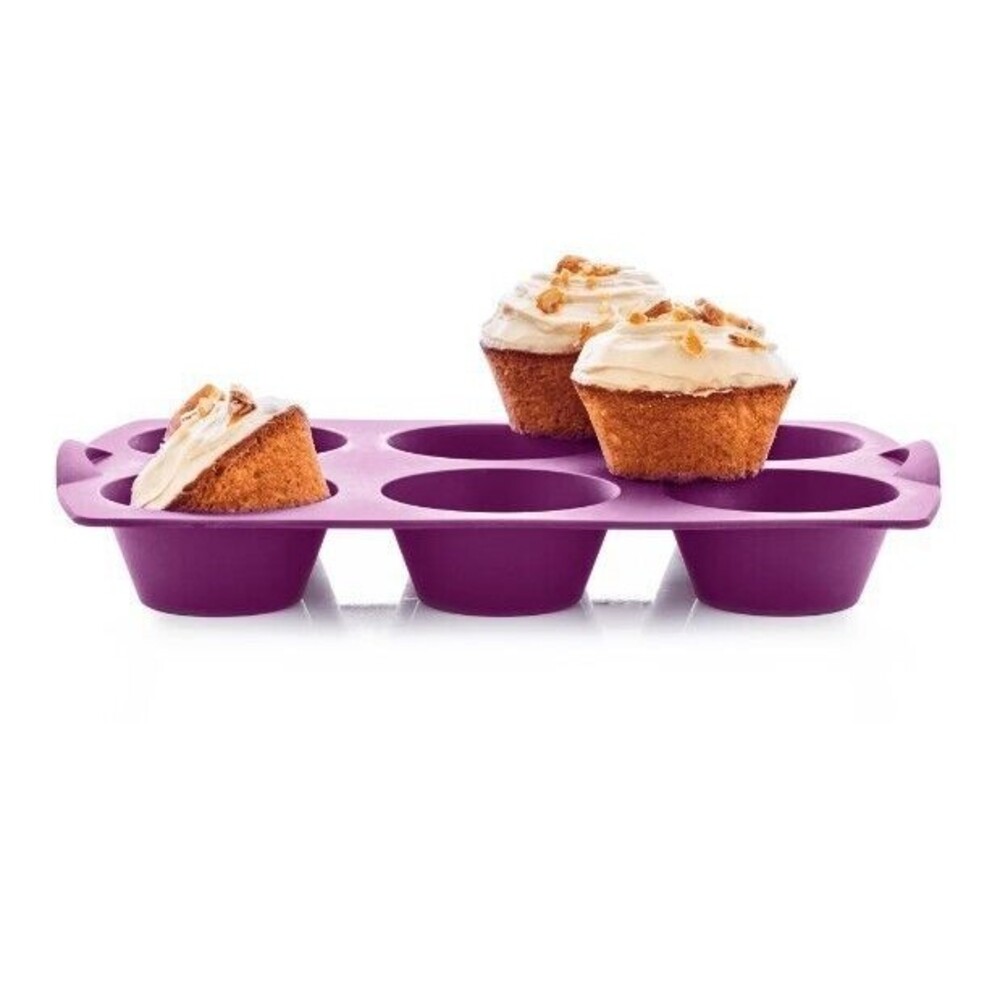 Tupperware Silicone Form Muffin Cupcake Purple Color Microwavable Oven Safe
